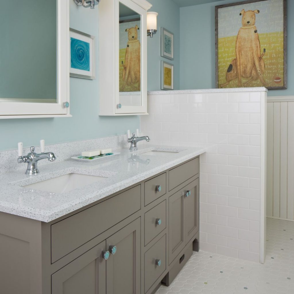 bathroom vanity quartz or granite countertops